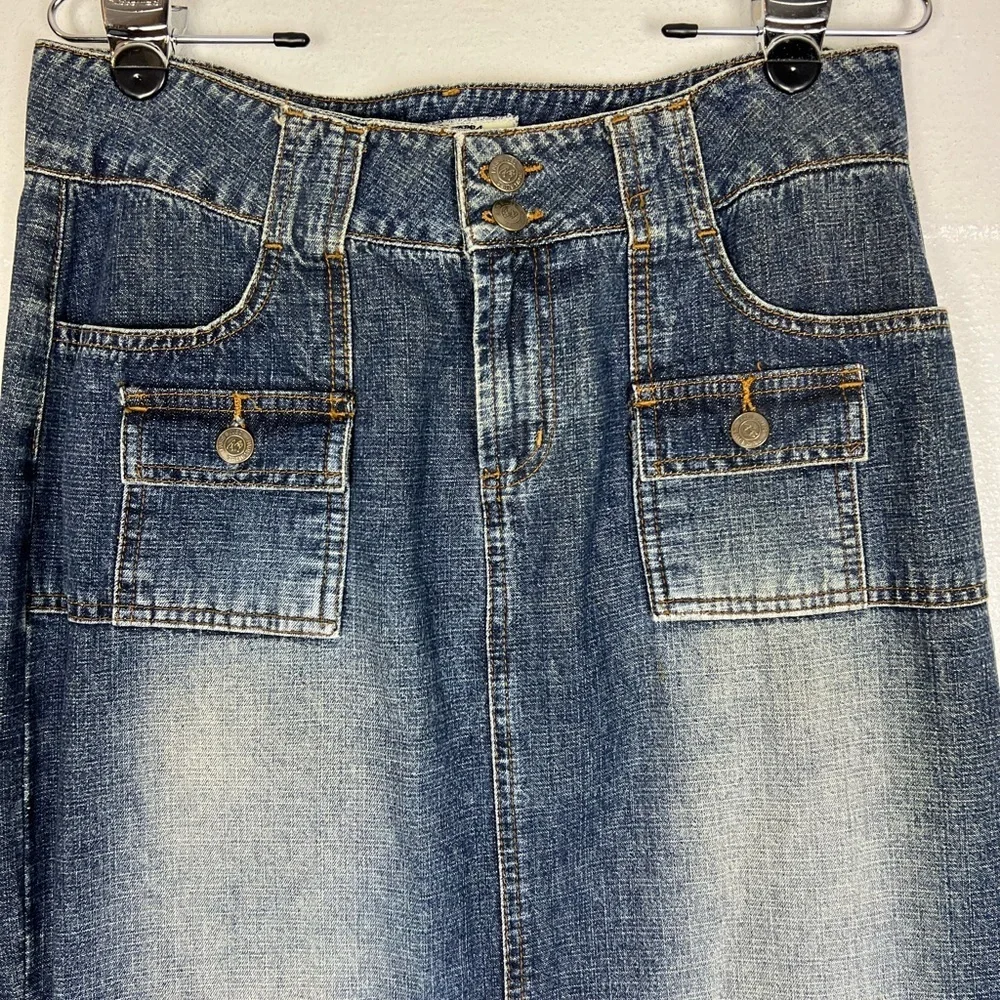 Vintage Paris Blues Denim Skirt Straight Maxi Y2K size 11 - Picture 2 of 8